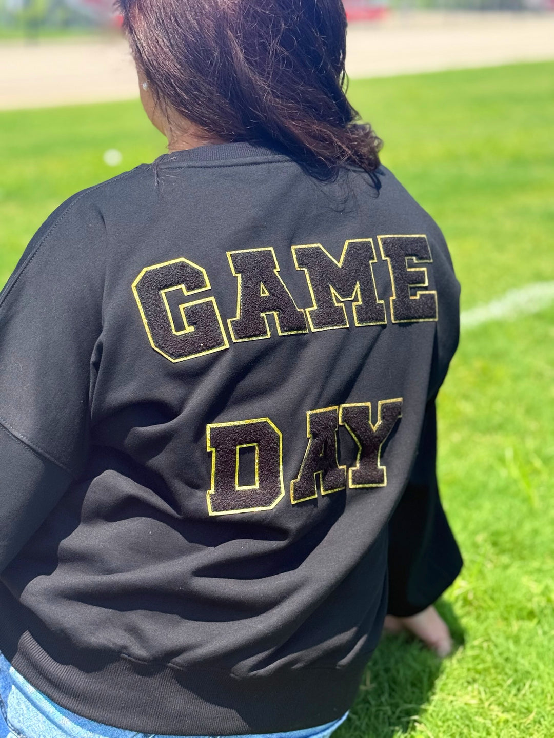 Spangle Game Day Top- Black
