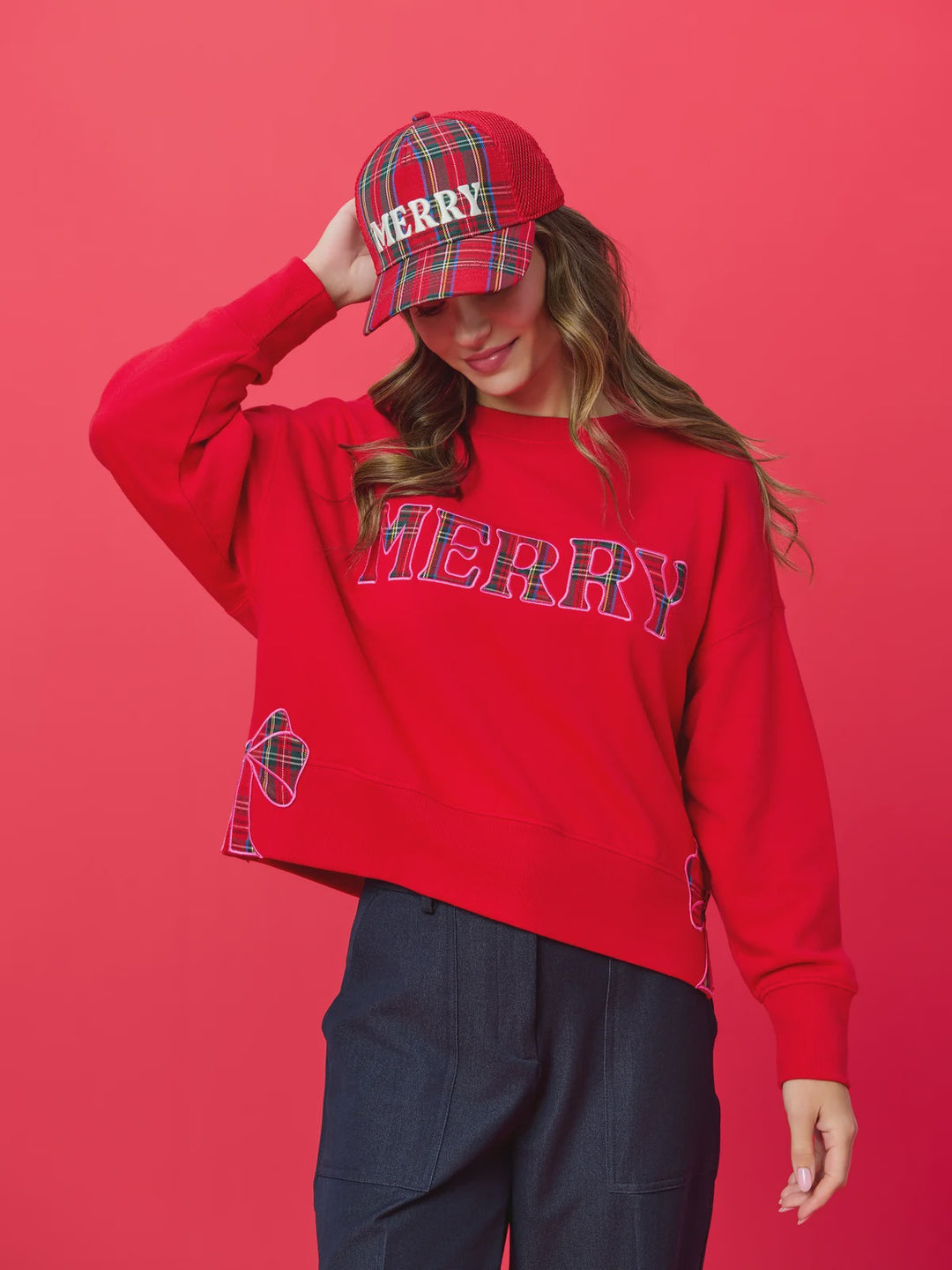 Plaid Merry Sweatshirt