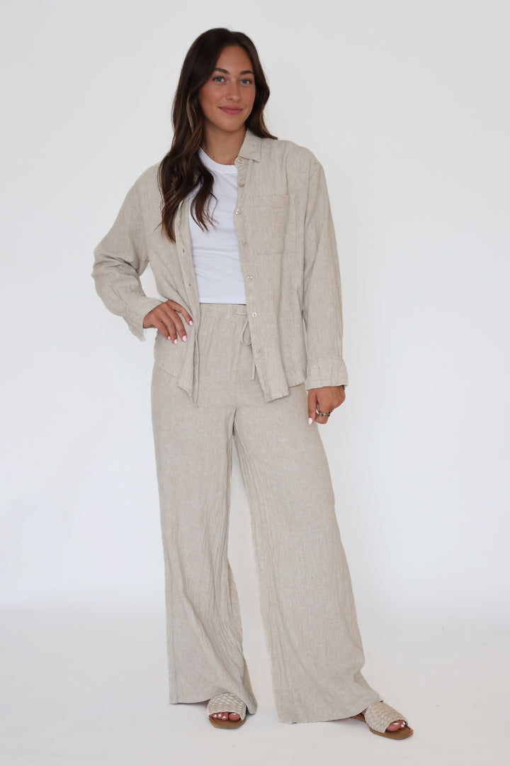 Henri Linen Pant - Flax (Final sale)