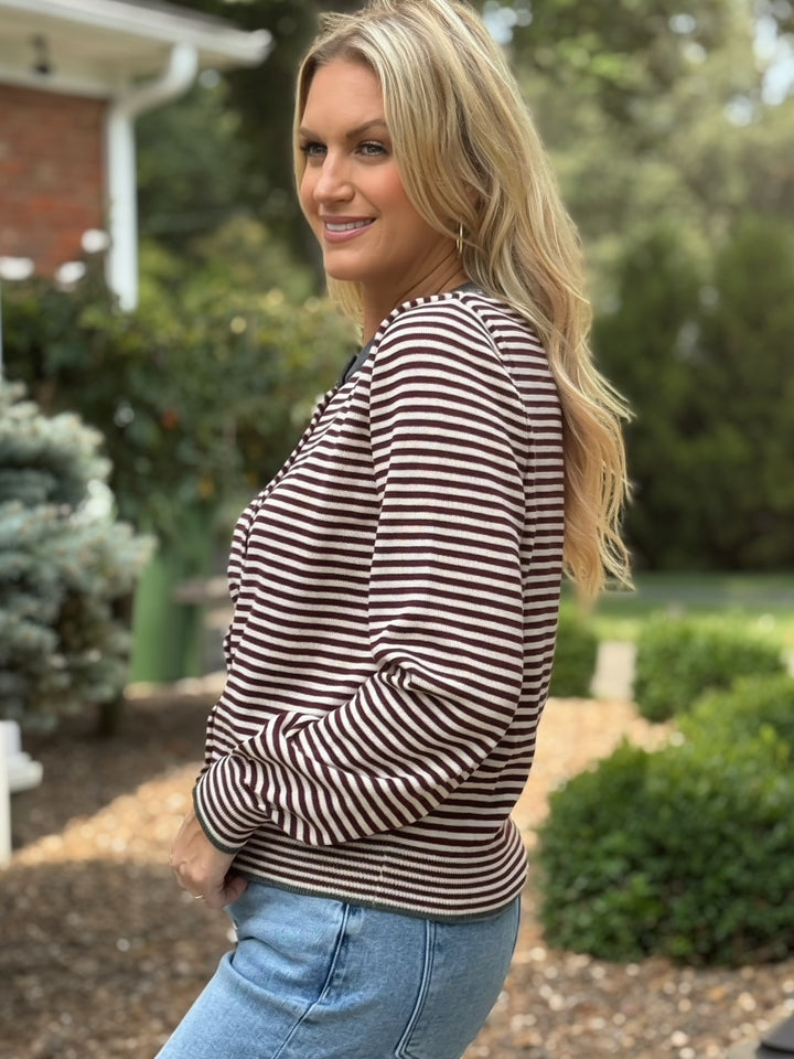 Honesty Policy Cardigan- Burgundy