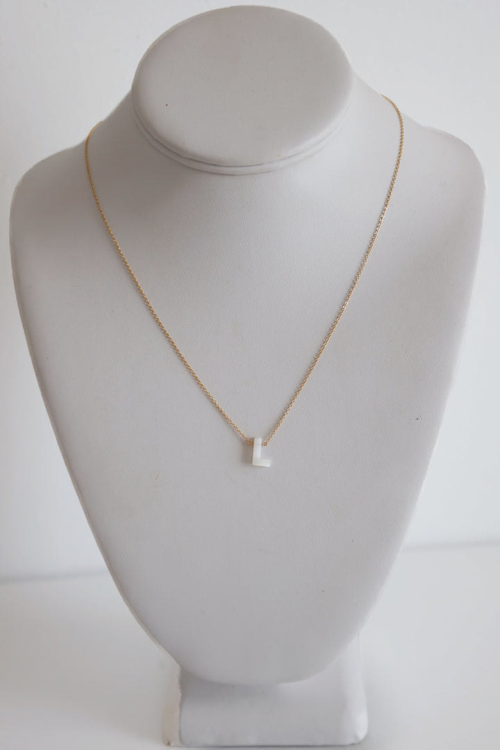 Mother Of Pearl Initial Necklace