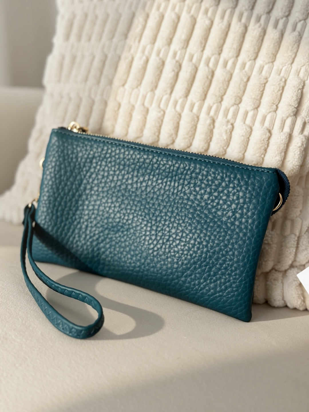 Riley Wristlet Crossbody- Peacock