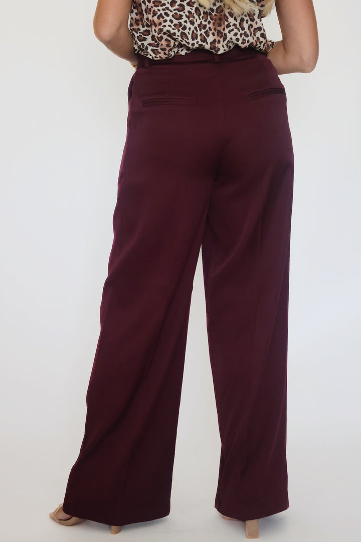 Lilibet Satin Pant - Red-(FINAL SALE)