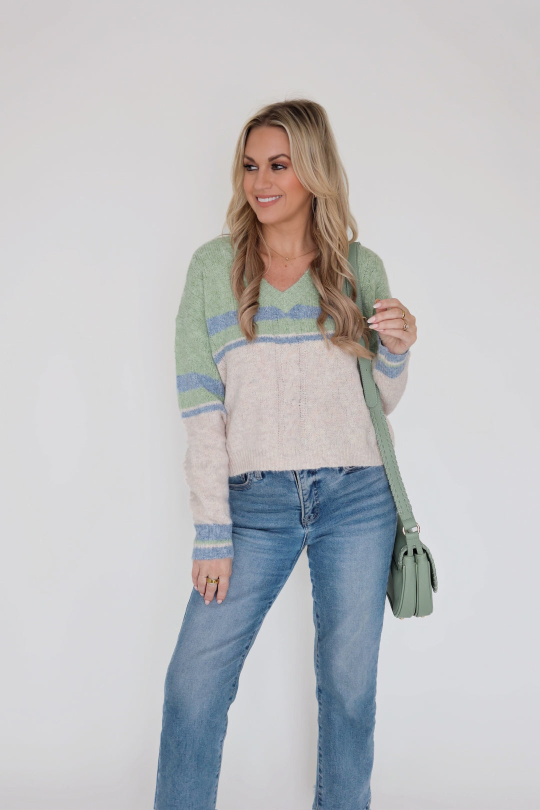 Miranda Sweater- Green-(FINAL SALE)