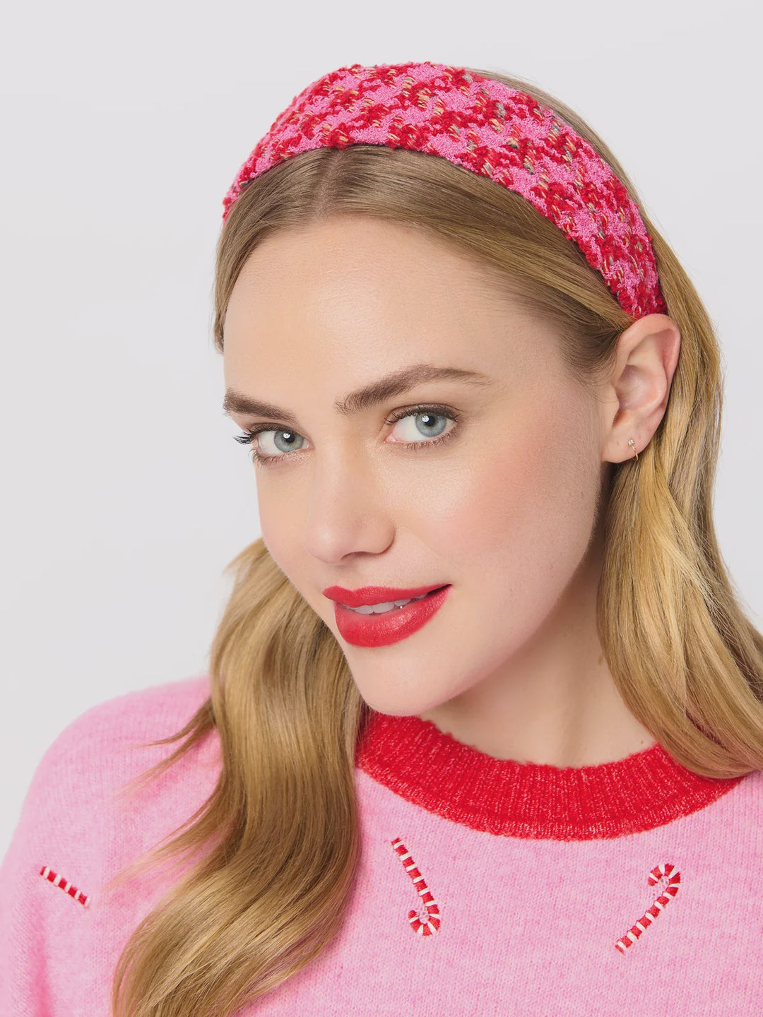Tweed Headband- Red
