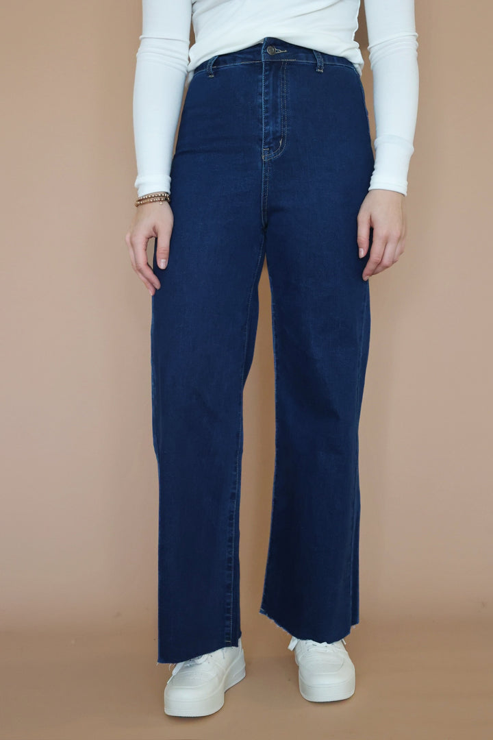 Harper Wide Leg Jean- Dark Denim