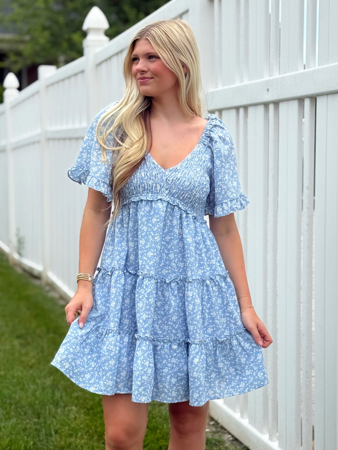 Emma Dress- Blue Floral