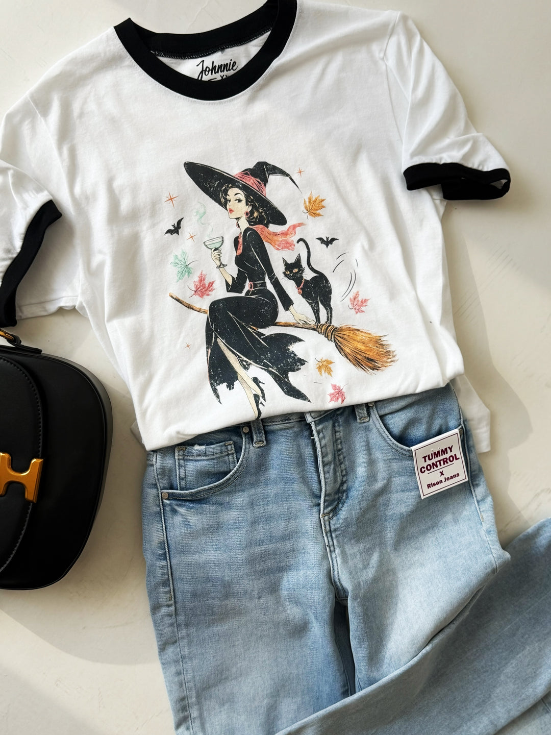 Retro Witch & Cat Tee