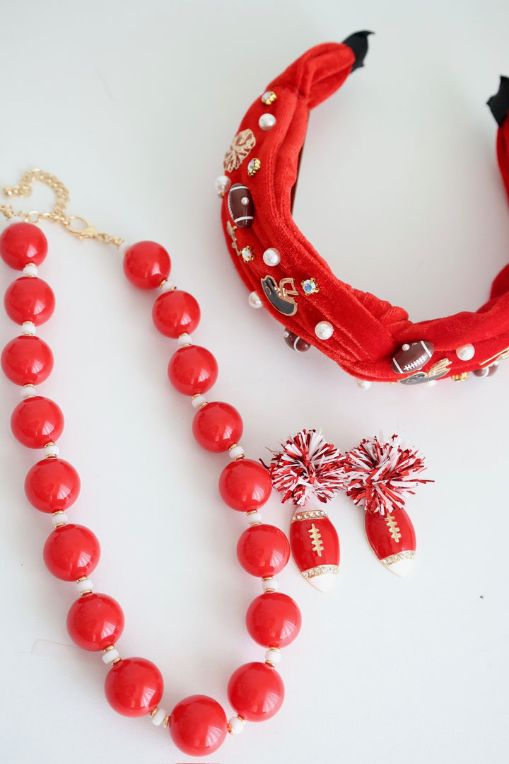 Pom Pom Football Earrings