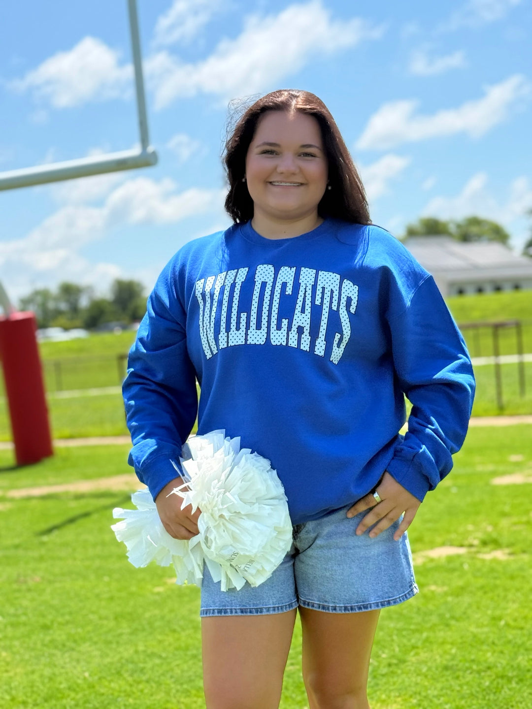 Polka Dot Team Sweatshirt- WILDCATS