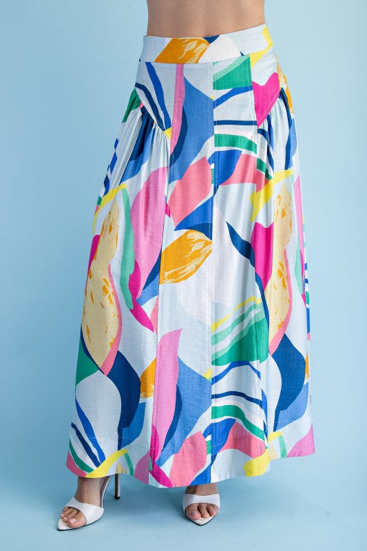 Abstract Maxi Skirt