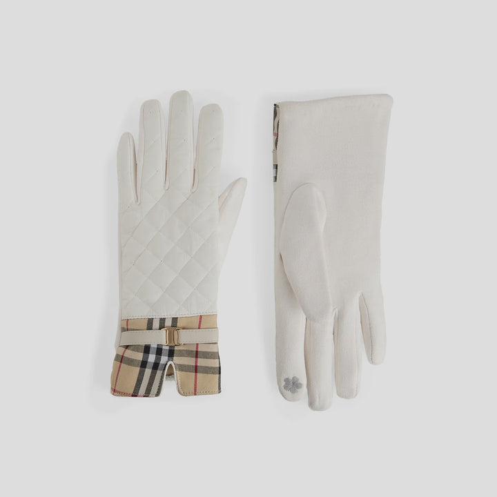 Plaid Puffer Touchscreen Gloves