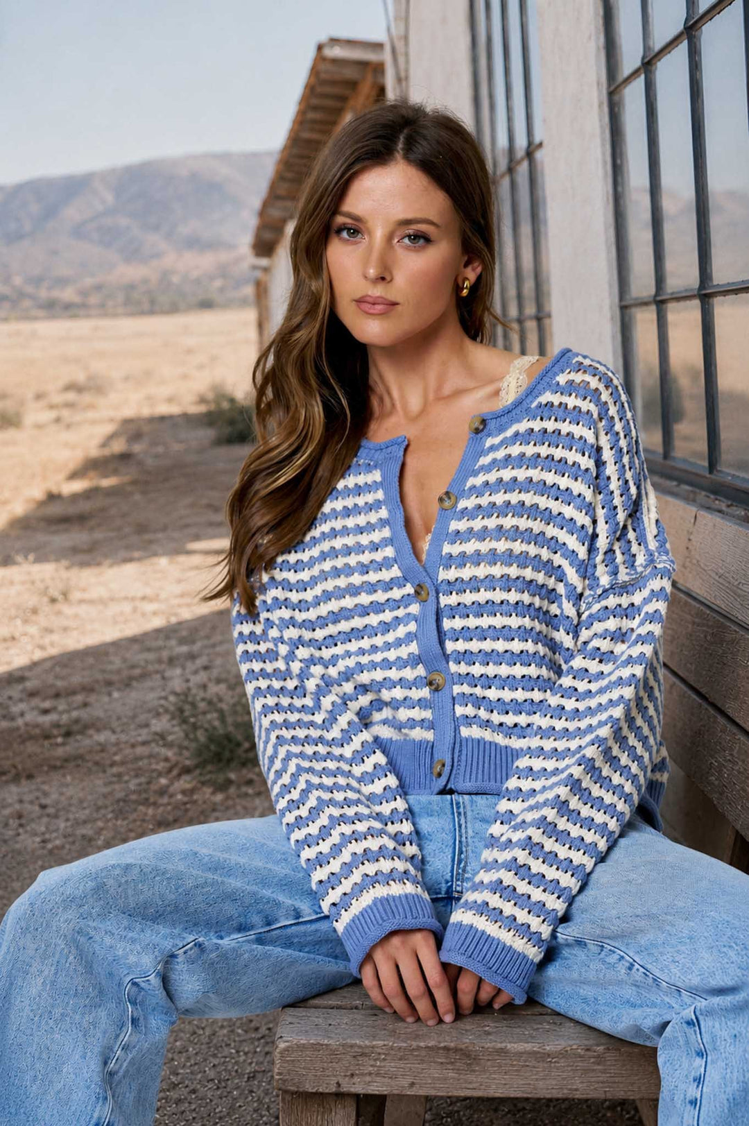 L/S Vienna Cardigan- Blue
