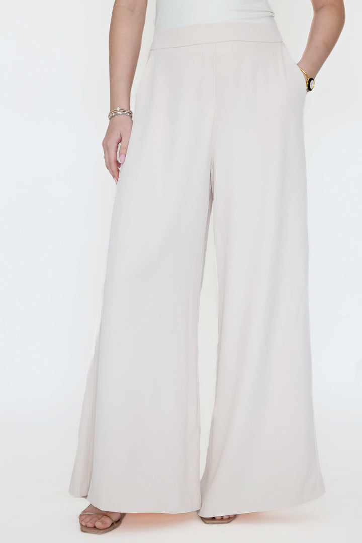 Marlow Wide Leg Pants- Ecru