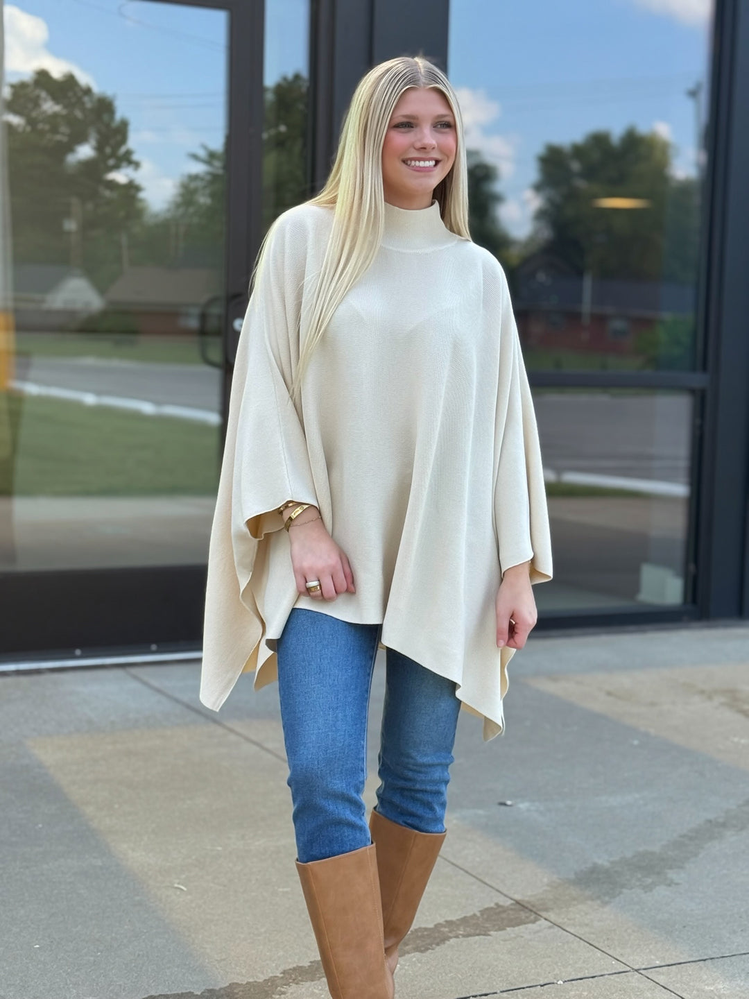 Golden Poncho Sweater