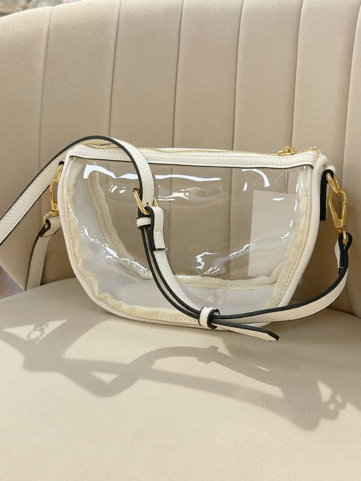 Peyton Clear Crossbody- White