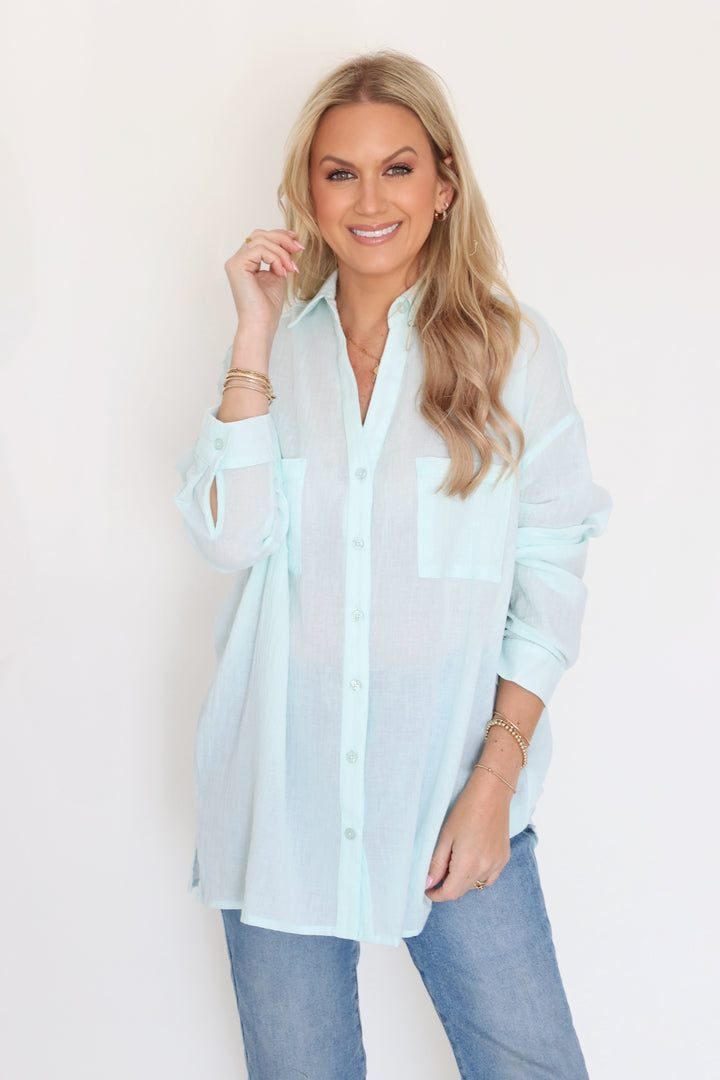 Closet Cotton Shirt- Mint