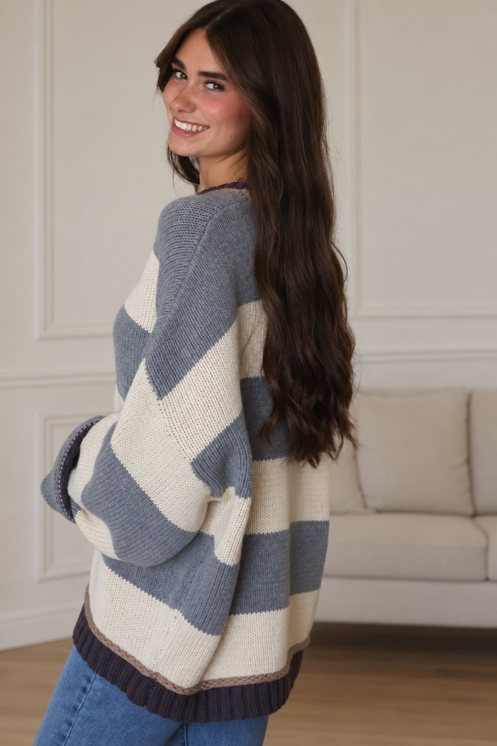 Road Map Sweater- Grey