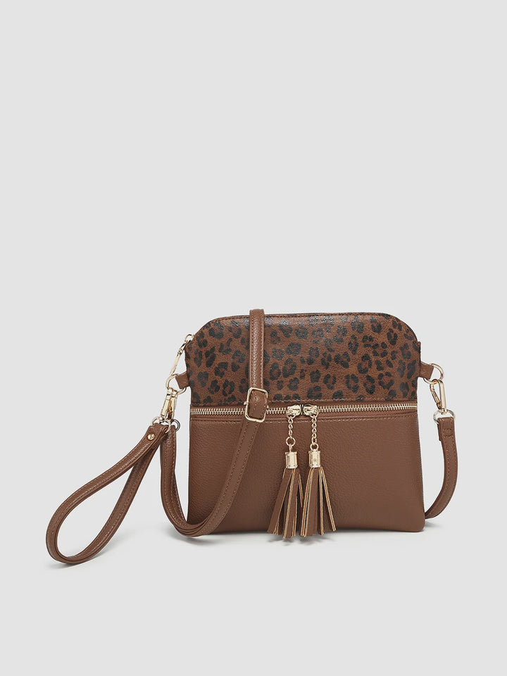 Tara Cheetah Crossbody- Chocolate