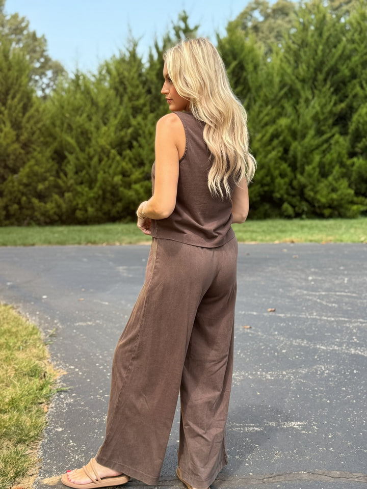 Sloane Jersey Tank- Dark Chocolate