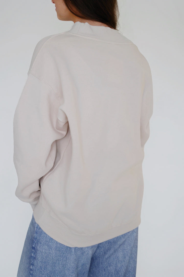 Fleece Mockneck- Beige