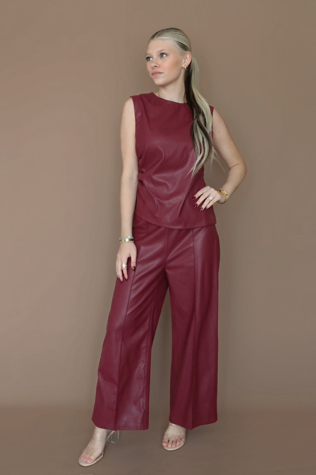 Shaunee Leather Top-(FINAL SALE)