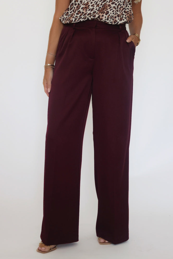 Lilibet Satin Pant - Red-(FINAL SALE)