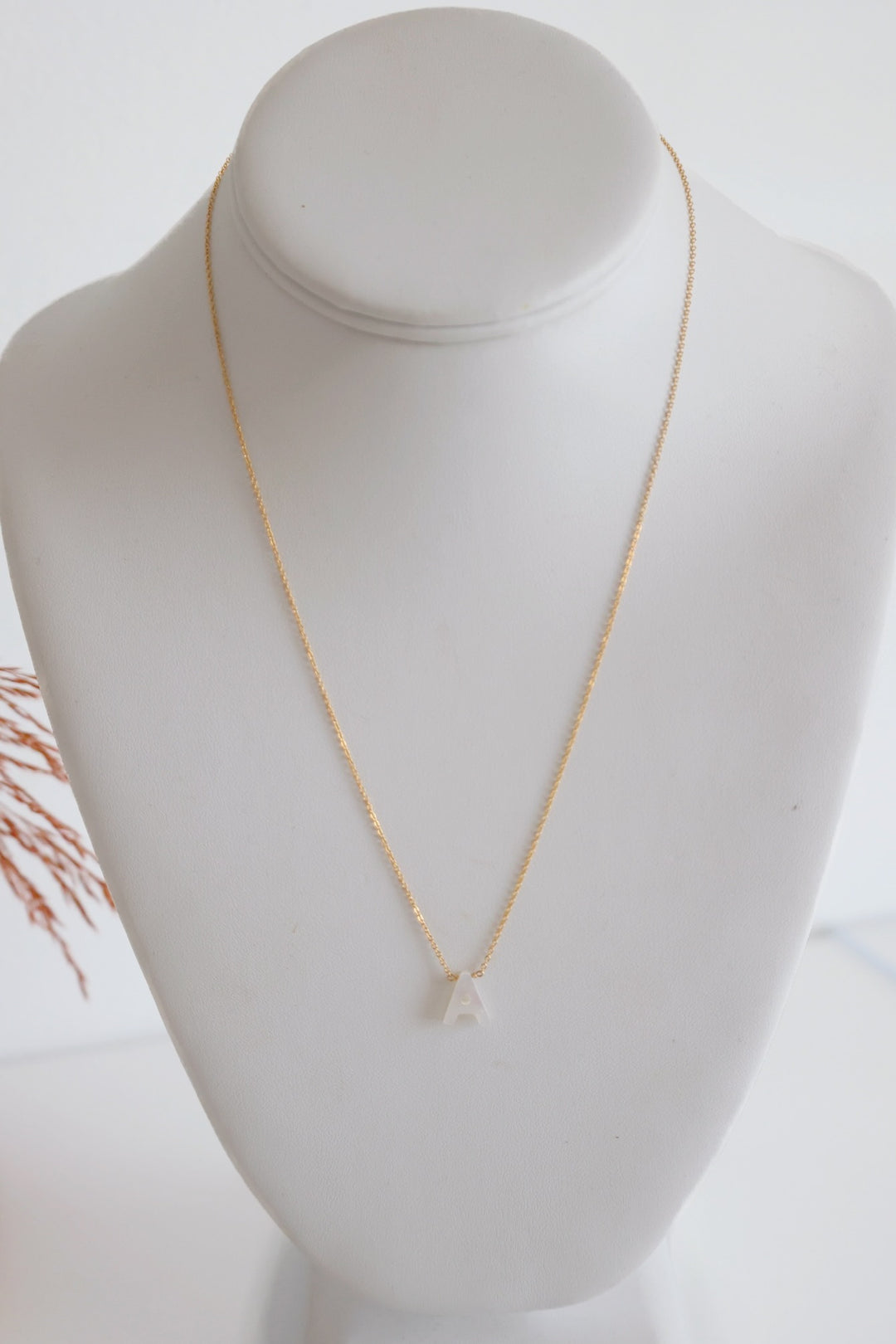 Mother Of Pearl Initial Necklace