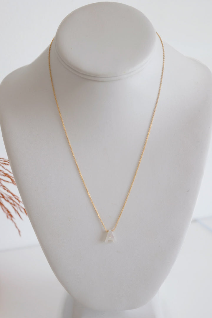 Mother Of Pearl Initial Necklace