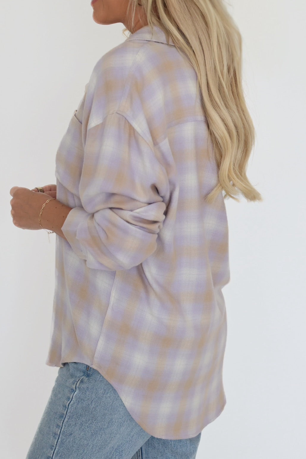 River Plaid Button Up - Lavender Ice (FINAL SALE)