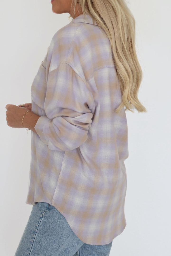 River Plaid Button Up - Lavender Ice (FINAL SALE)