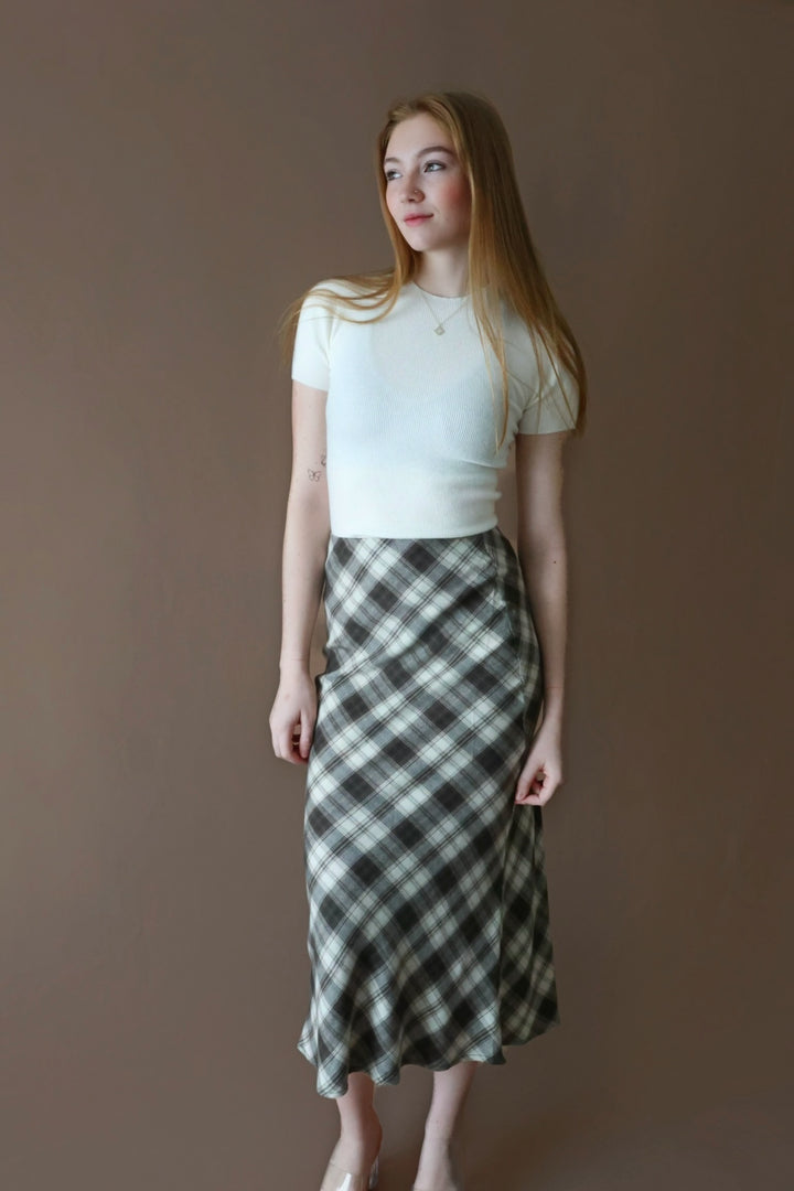 Europa Plaid Skirt-(FINAL SALE)