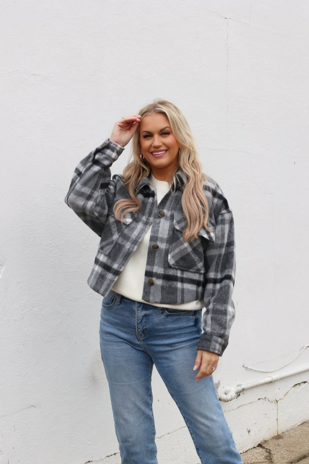 Bluff Plaid Jacket- Charcoal-(FINAL SALE)