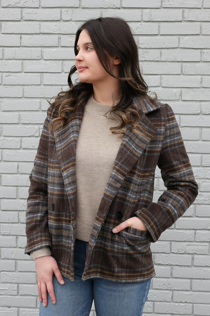 Kathalina Plaid Blazer-(FINAL SALE)