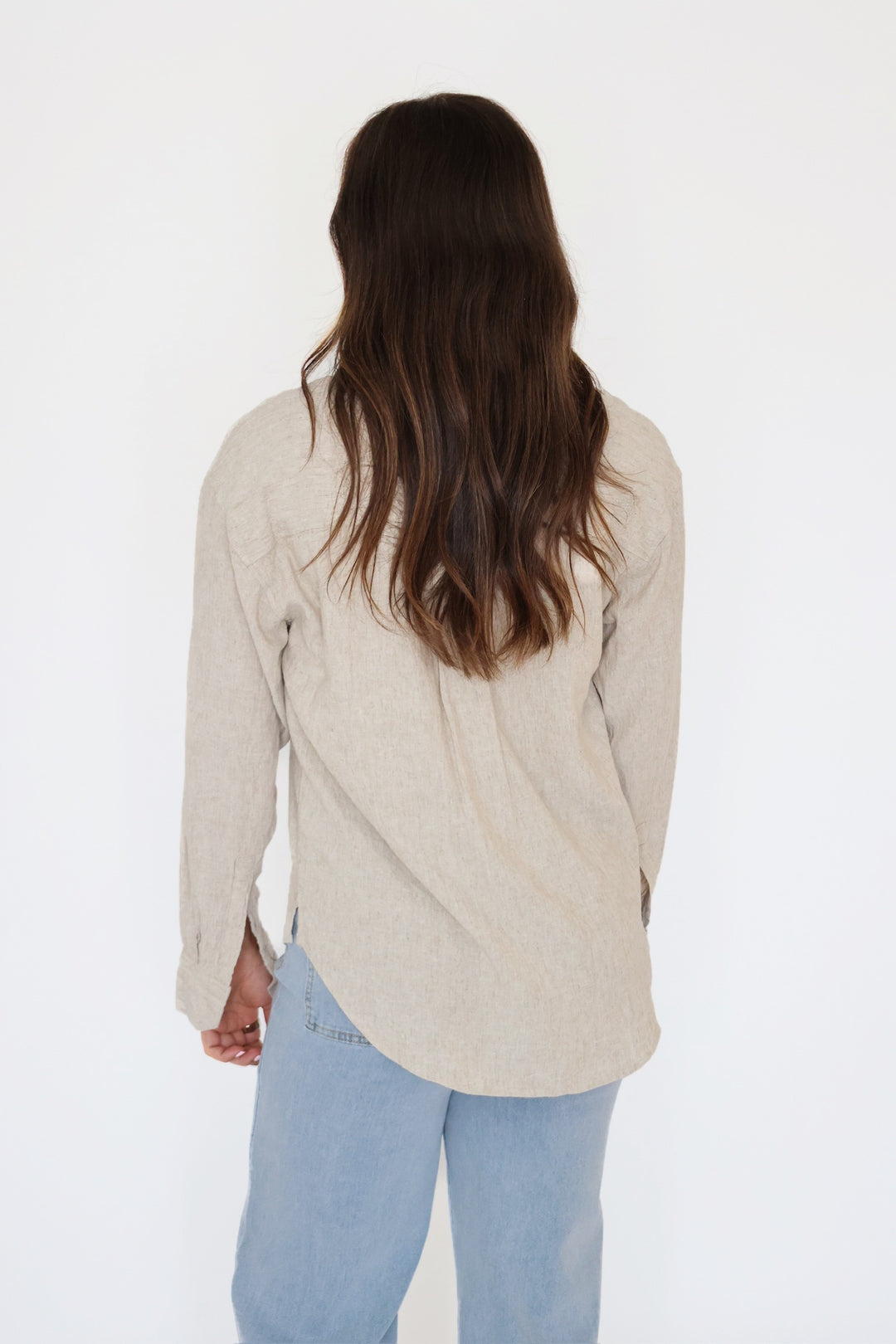 Alfie Linen Button Up - Flax (Final sale)