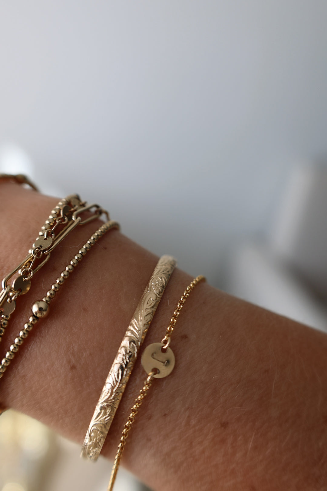 GOLD FILLED INITIAL BRACELET