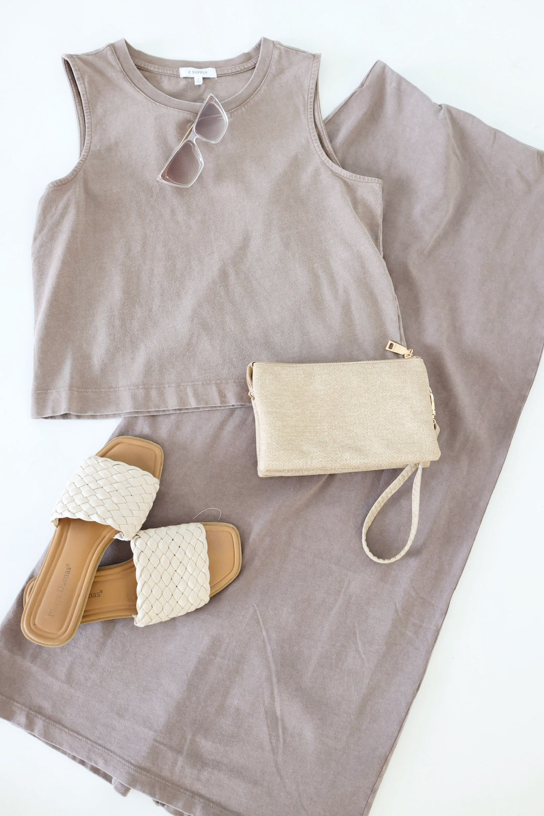 Sloane Jersey Muscle Tank - Taupe