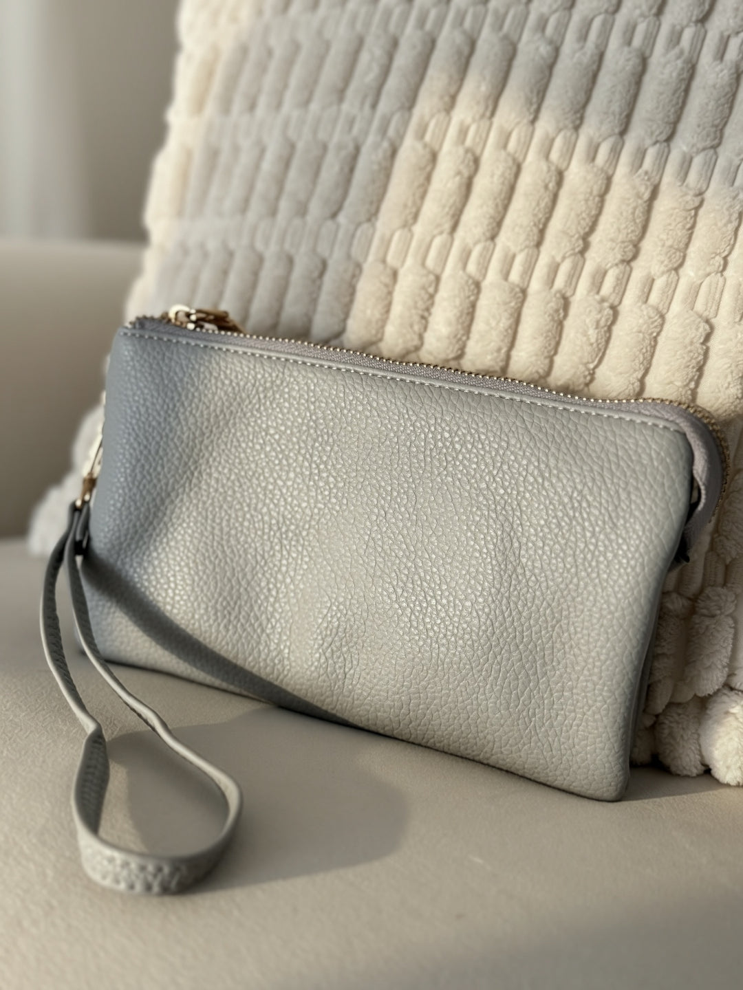 Riley Wristlet Crossbody-  Grey
