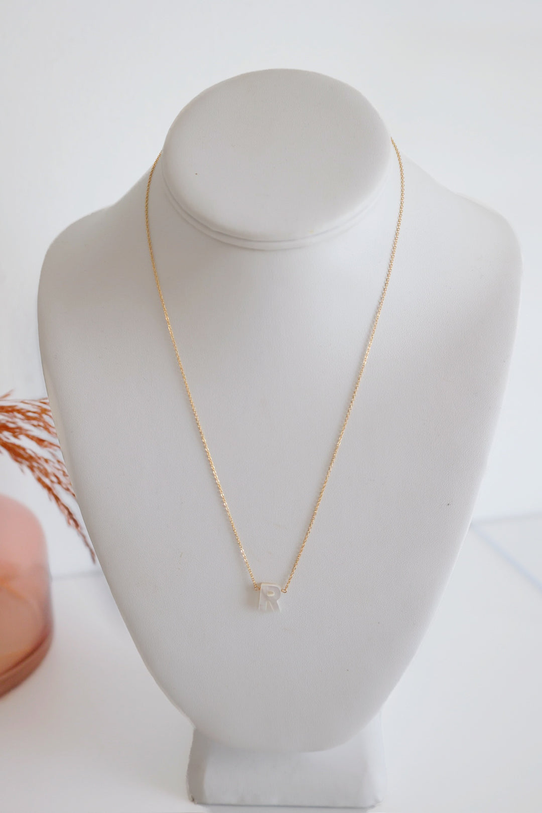 Mother Of Pearl Initial Necklace