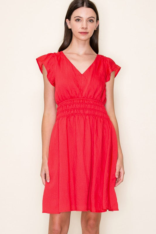 Reese Flutter Sleeve Dress (Final Sale)