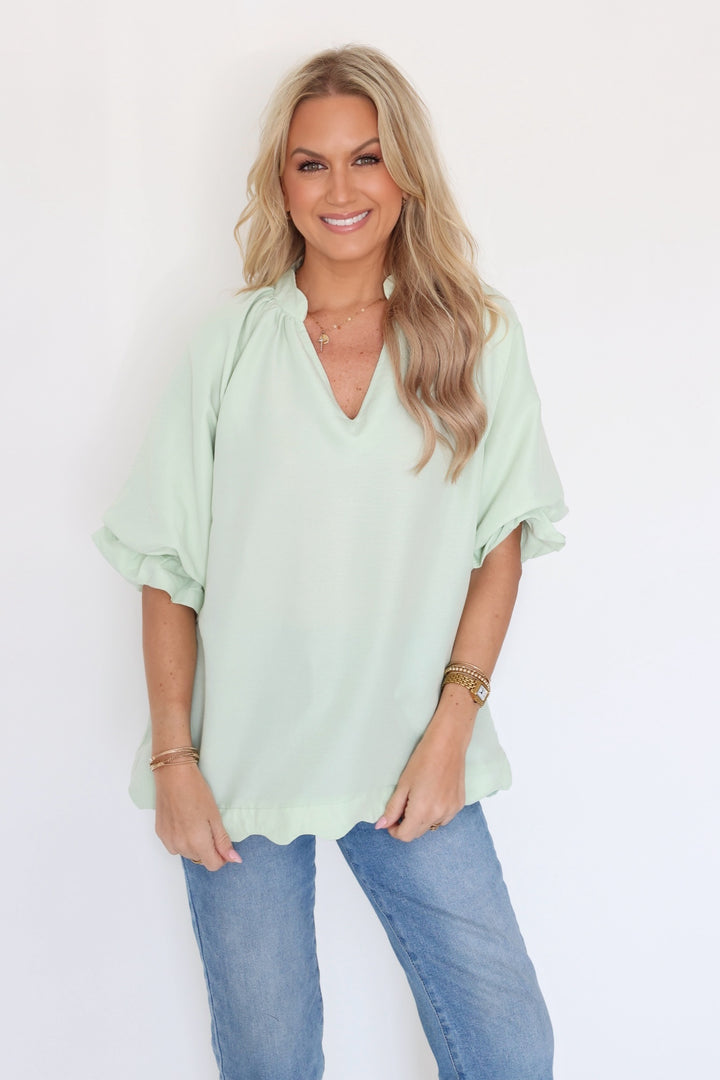Macy Scallop Top