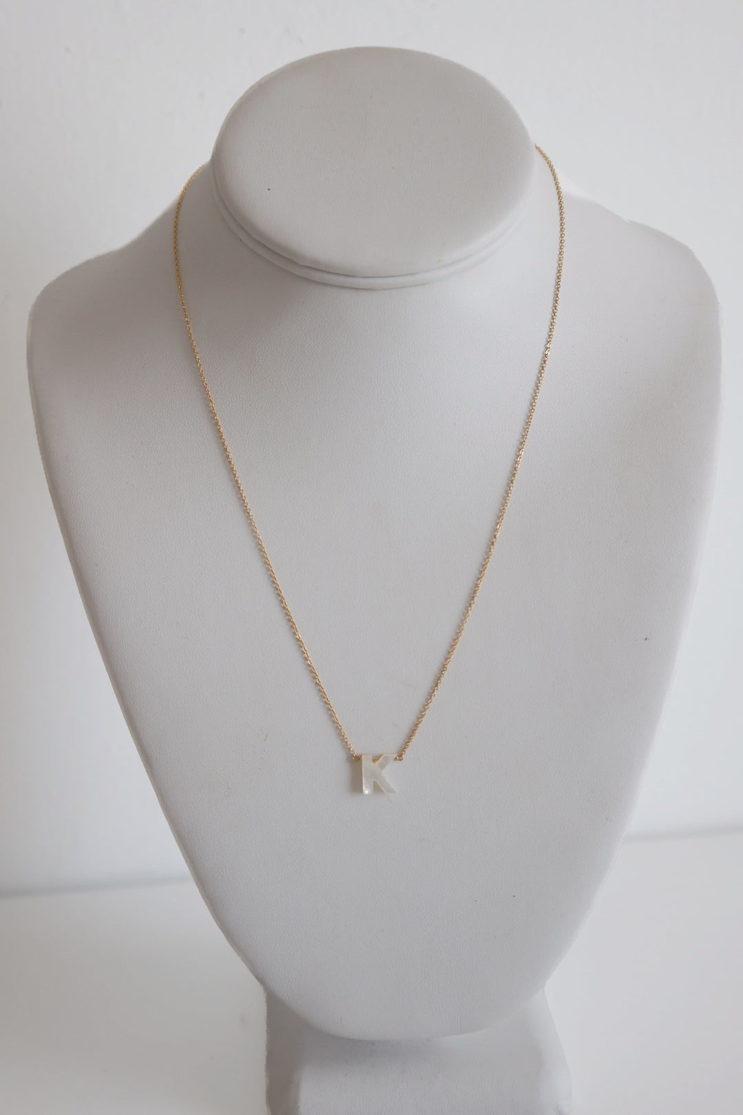 Mother Of Pearl Initial Necklace