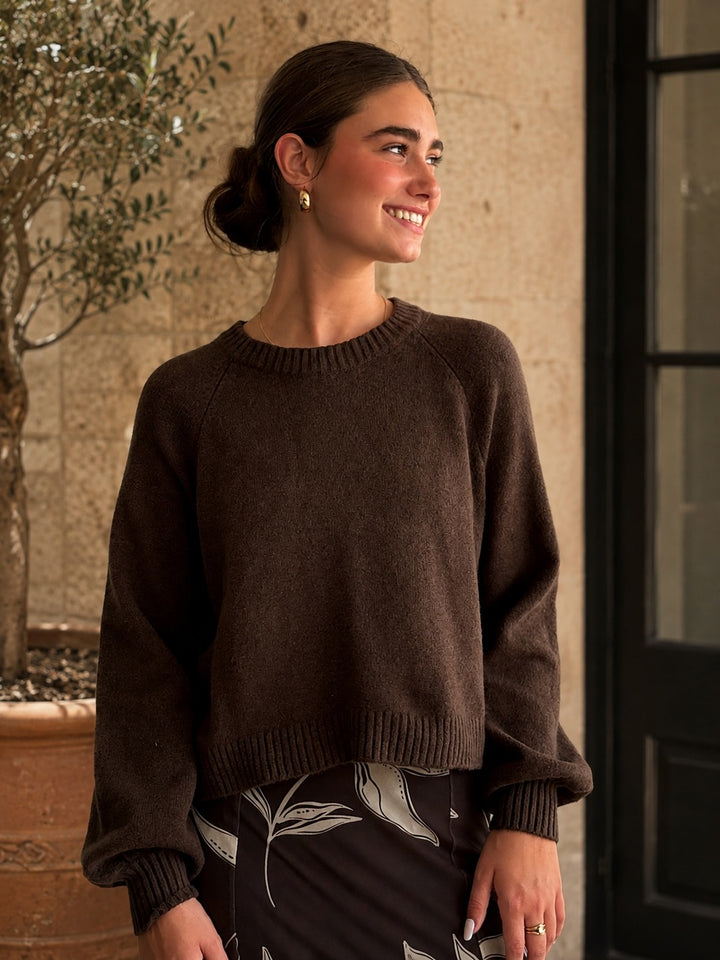 Coming Up Sweater- Dark Chocolate