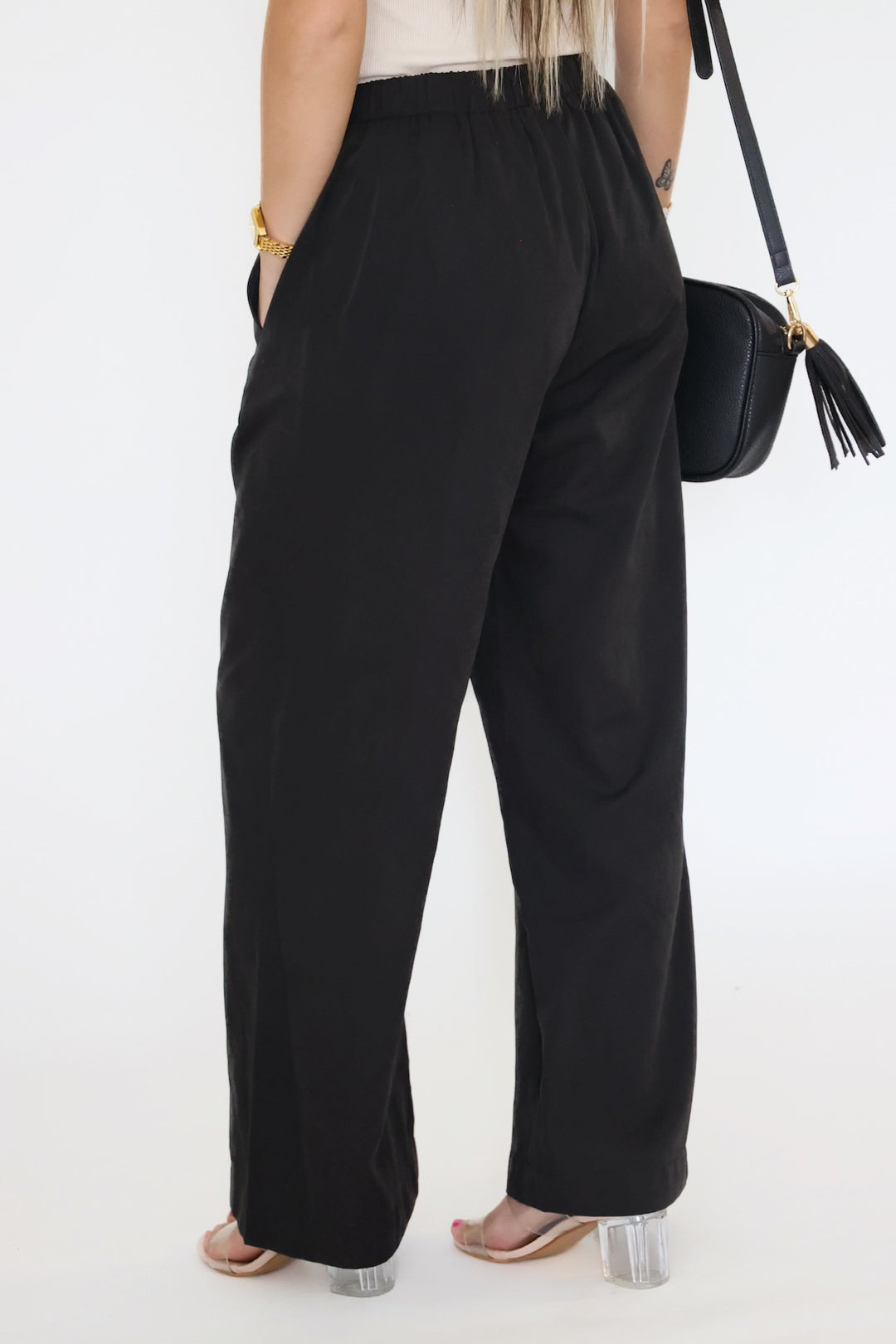 Paris Wide Leg Pant- Black-(FINAL SALE)