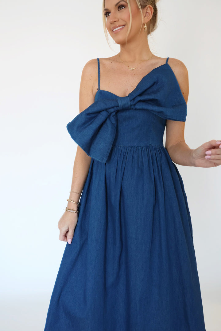 Miss Americana Bow Midi Dress (FINAL SALE)