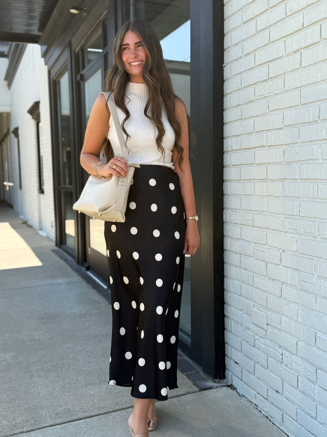 Rachel Polka Dot Midi Skirt