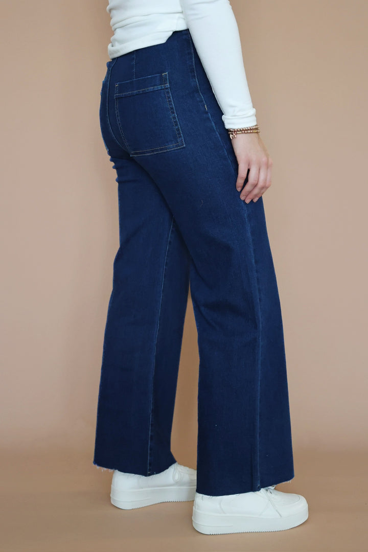 Harper Wide Leg Jean- Dark Denim