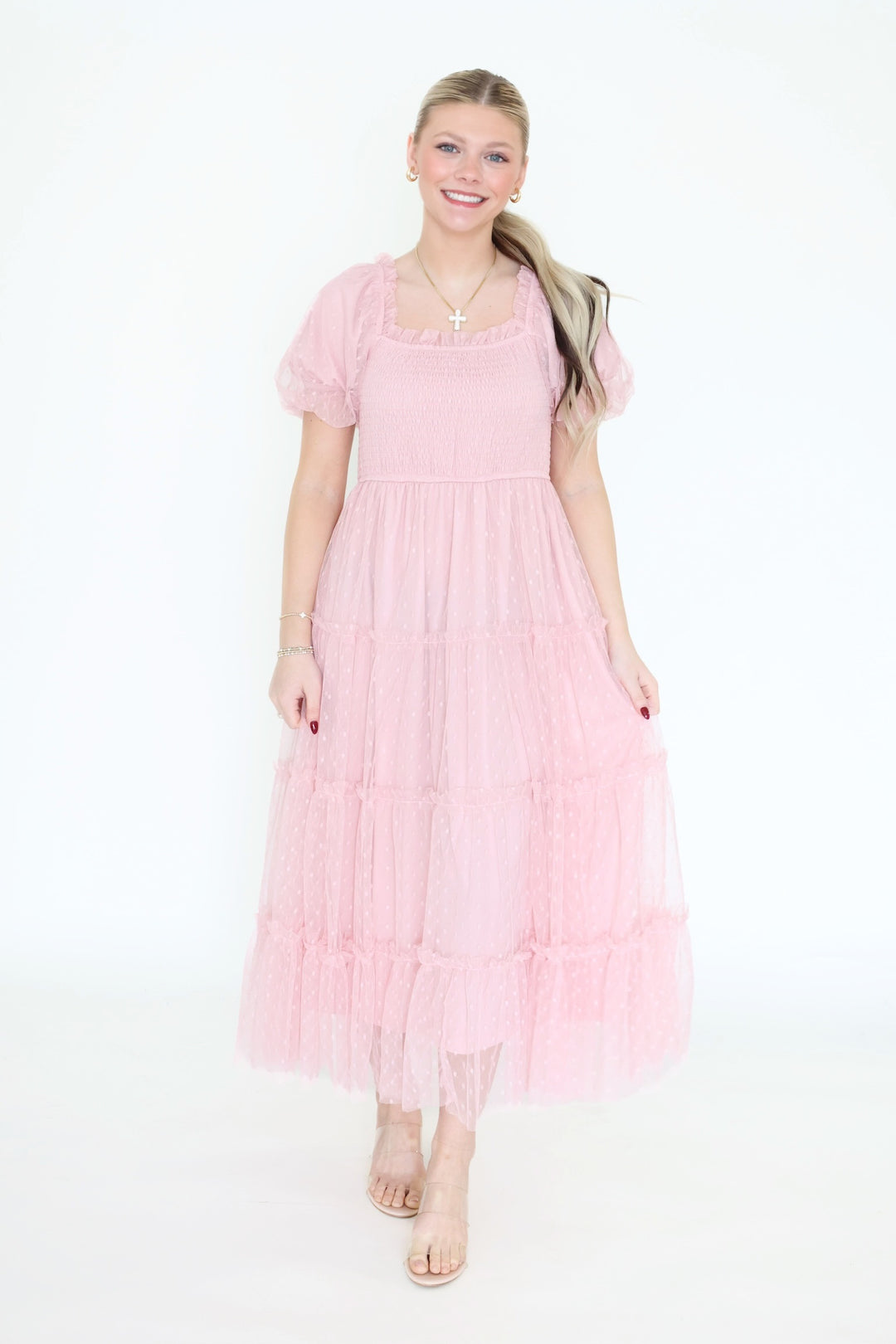 Regency Midi Dress- Pink
