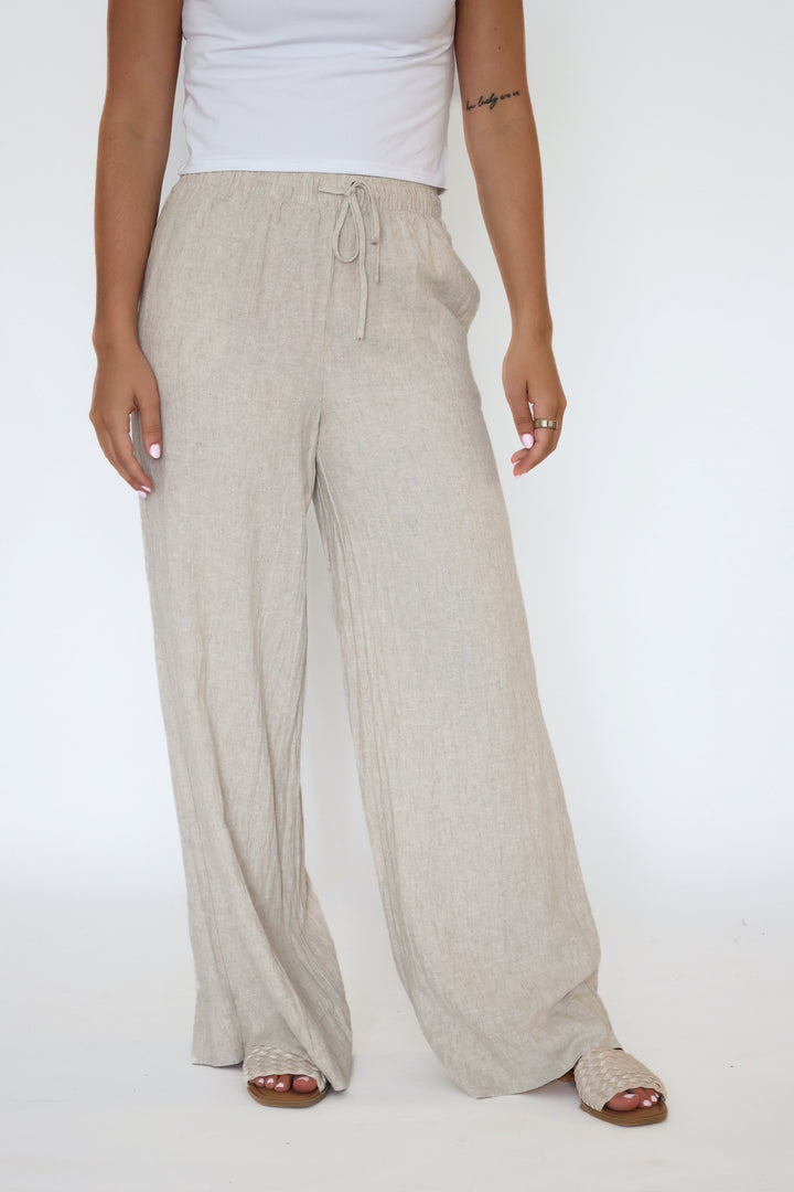 Henri Linen Pant - Flax (Final sale)
