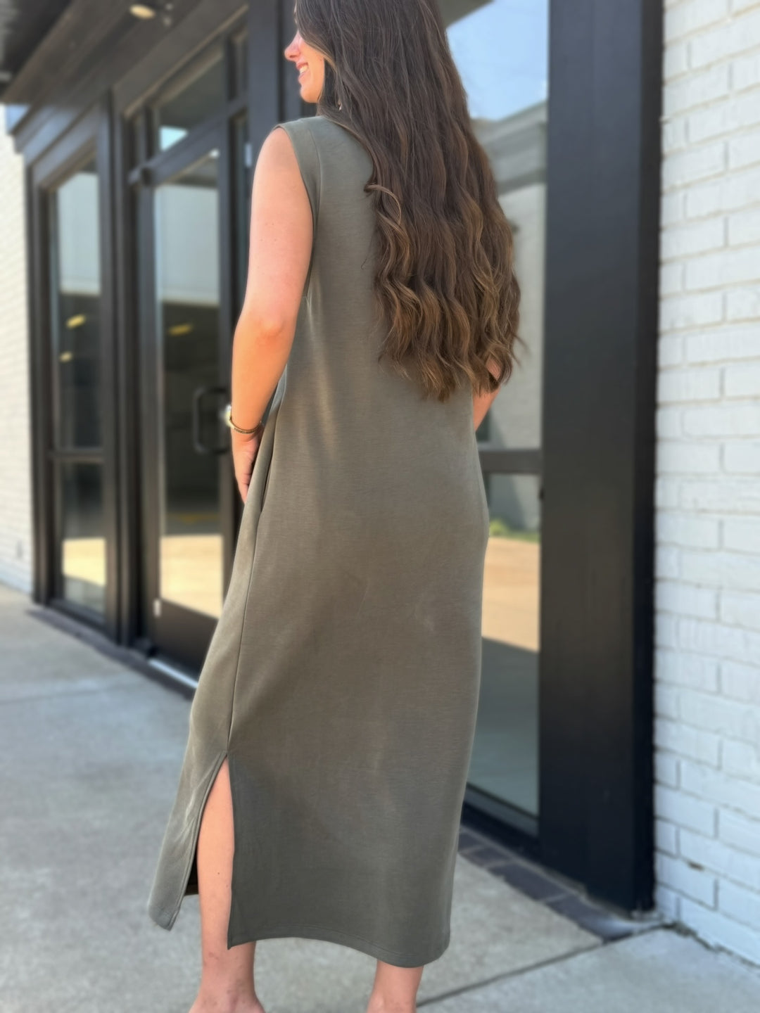 Maggie Midi Dress- Olive